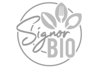 SIGNOR BIO piatti posate bicchieri bio logo C