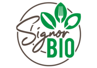 SIGNOR BIO piatti posate bicchieri bio logo C